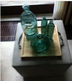 Design set vazen petrolkleur met dienblad hout, Huis en Inrichting, Woonaccessoires | Dienbladen, Ophalen, Zo goed als nieuw, Overige vormen