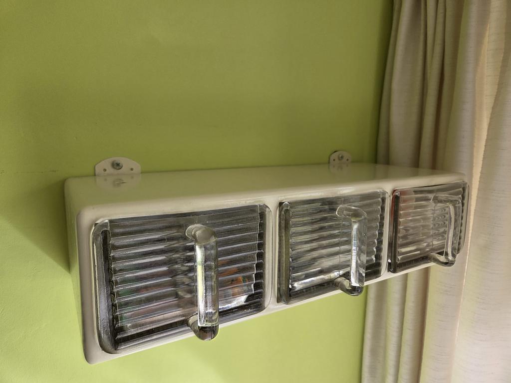 Antiek kruiden rek 3 lades crème wit Poncet 47x18x12, Antiek en Kunst, Ophalen of Verzenden