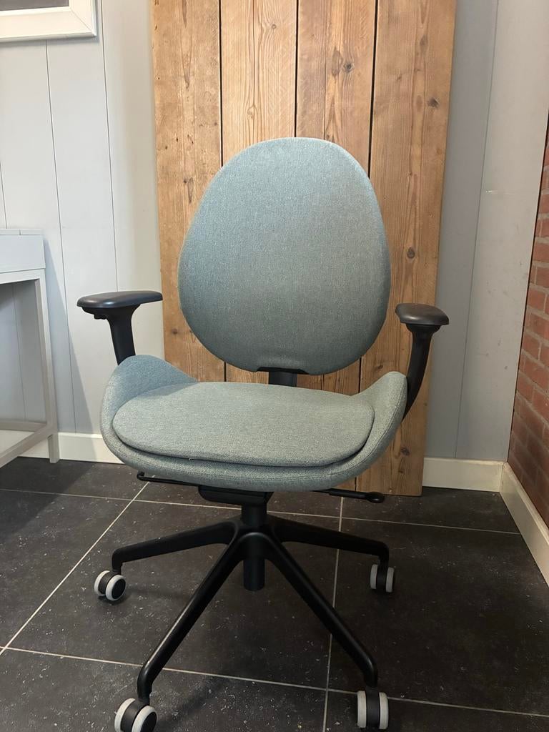 ZGAN IKEA bureau stoel Hattefjall met Ikea Alex bureau, Ophalen, Zo goed als nieuw, Bureaustoel, Groen