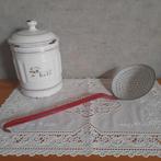 Emaille schuimspaan rood wit, Ophalen of Verzenden