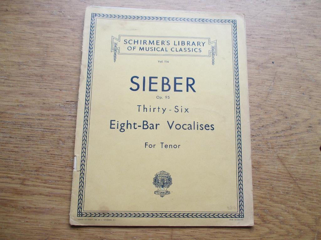 SIEBER - OP.95 - THIRTY-SIX - EIGHT-BAR VOCALISES, Zang, Gebruikt, Klassiek, Ophalen of Verzenden