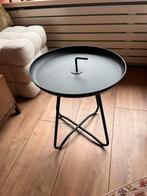 Zwarte metalen bijzettafel, Huis en Inrichting, Tafels | Bijzettafels, Ophalen, Minder dan 45 cm, Minder dan 55 cm, Metaal of Aluminium