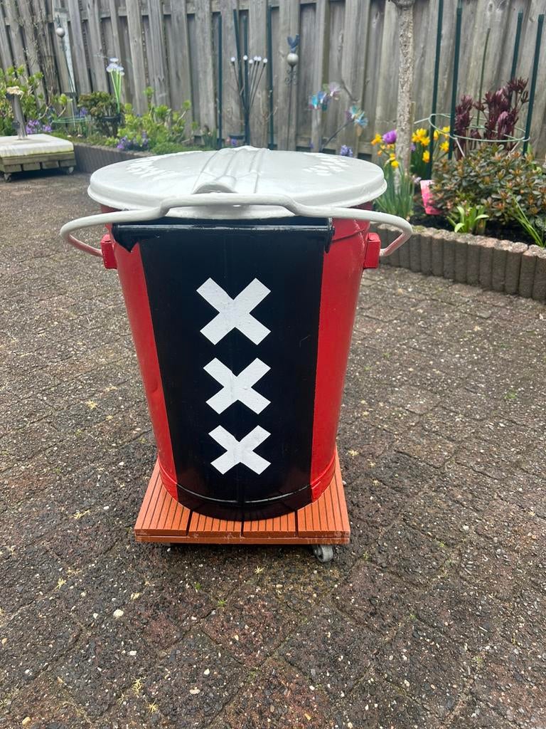 Zinken Vuilnisemmer, Huis en Inrichting, 40 liter of meer, Ophalen, Zo goed als nieuw, Minder dan 50 cm