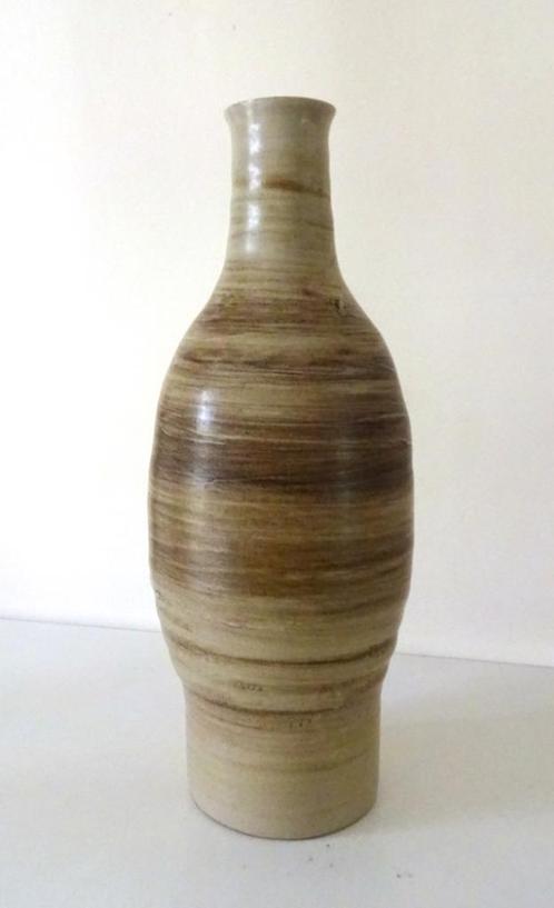 Keramiek vaas karaf beige bruin lijnen Jaan Mobach 4584-k, Antiek en Kunst, Antiek | Keramiek en Aardewerk, Ophalen of Verzenden