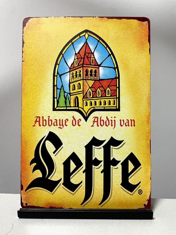 Leffe bier metalen reclamebord (Old Look), Verzamelen, Biermerken, Nieuw, Reclamebord, Plaat of Schild, Overige merken, Ophalen of Verzenden