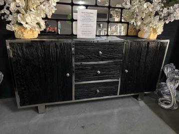 Dressoir Sleeperwood Zwart/Zilver 180cm - Showroom Sale! beschikbaar voor biedingen