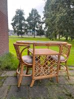 Bamboe Bistroset met glazen tafelblad, Antiek en Kunst, Ophalen of Verzenden