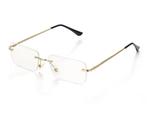 Randloze Zonnebril transparant met gouden frame, Overige merken, Zonnebril, Wit, Nieuw