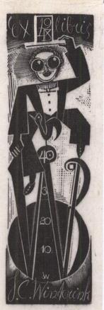 0374 Ex Libris Nederland : Cor de Wolff, 1948, Antiek en Kunst, Kunst | Etsen en Gravures, Verzenden