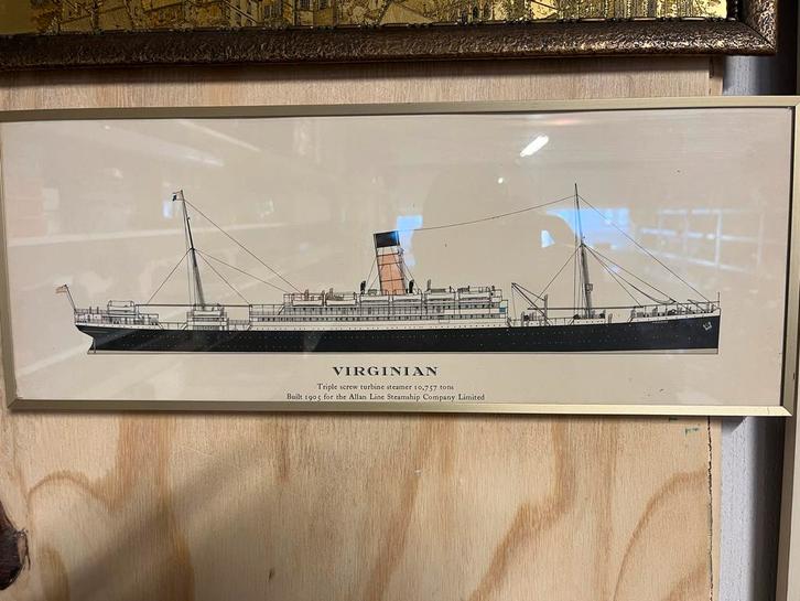Het stoomschip de Virginian!, Verzamelen, Scheepvaart, Kaart, Foto of Prent, Ophalen of Verzenden