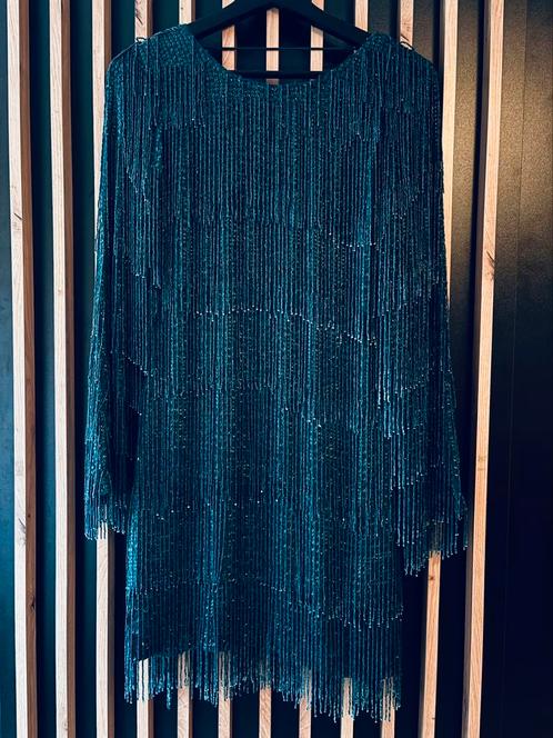 Galajurk / cocktaildress, Kleding | Dames, Jurken, Zo goed als nieuw, Maat 34 (XS) of kleiner, Groen, Boven de knie, Ophalen of Verzenden