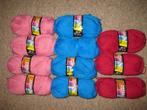 11 bollen wol. Neveda Newo-lonsport. Rood, blauw, rose, Ophalen of Verzenden, Nieuw, Breien of Haken, Wol of Garen