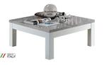 Salontafel Forever hoogglans marmer wit-zwart-100x100 cm SAL, Huis en Inrichting, Tafels | Salontafels, 50 tot 100 cm, Minder dan 50 cm