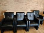 Prachtige verstelbare eetkamer stoelen, Ophalen, Zwart, Leer, Zo goed als nieuw