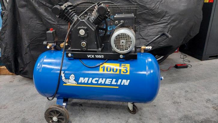 Michelin VCX 100/3 Compressor - 100L, Doe-het-zelf en Verbouw, Compressors, Gebruikt, 10 bar of meer, 100 liter of meer, 200 tot 400 liter/min