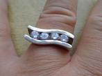 zilveren royale design ring met heldere stenen [434], Verzenden, Zo goed als nieuw, 17 tot 18, Dame