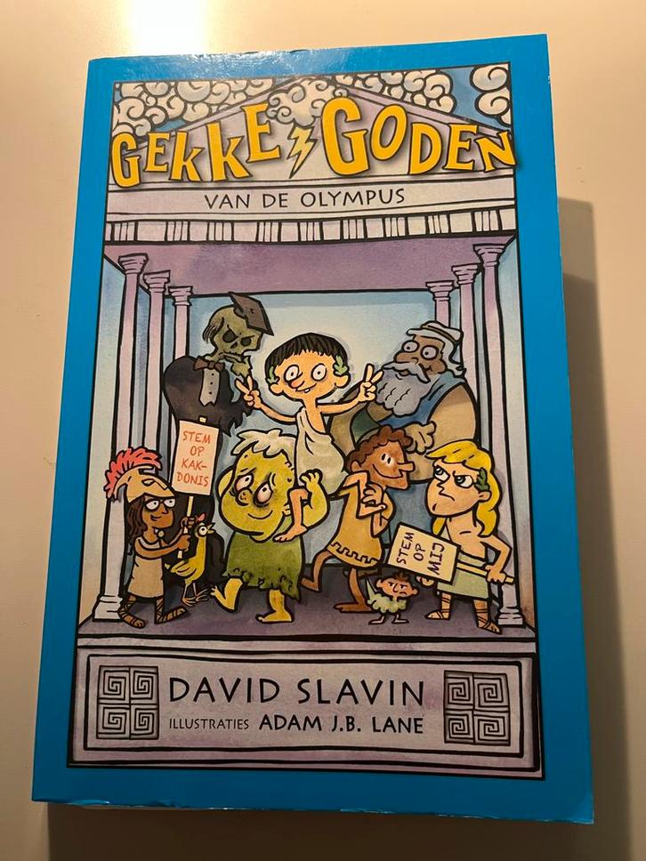Gekke Goden van de Olympus - David Slavin, Boeken, Kinderboeken | Jeugd | onder 10 jaar, Zo goed als nieuw, Fictie algemeen, Ophalen of Verzenden