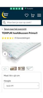Tempur Prima Hoofdkussen - Comfort en Ondersteuning, Ophalen of Verzenden, Nieuw, Eenpersoons