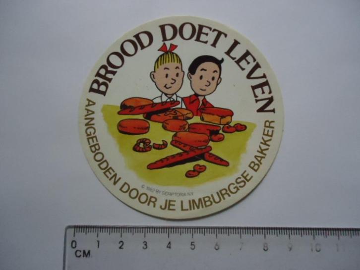 sticker oud Suske & Wiske brood 1982 Limburg bakker strip, Verzamelen, Stickers, Zo goed als nieuw, Verzenden