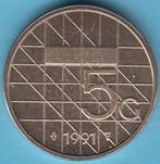 Nederland Vijfje (5 gulden) 1991 UNC in munthouder, Postzegels en Munten, Munten | Nederland, Ophalen of Verzenden, Koningin Beatrix