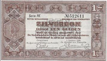 1 gulden 1938 'Zilverbon' Prachtig beschikbaar voor biedingen