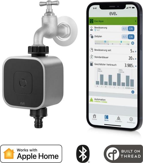 Eve Aqua Slimme Besproeiingscomputer – Nieuwstaat (HomeKit), Tuin en Terras, Bewateringscomputers, Nieuw, Bestuurbaar via app
