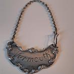 Antiek Zilveren Fles Label, Ophalen, Zilver