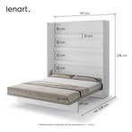 Concept opklapbed verticaal - 180x200 - Wit hoogglans, Niet ingevuld, Niet ingevuld, Niet ingevuld