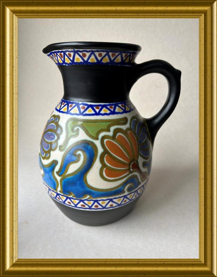 Oude platelen kan: PZH Gouda plateel, decor Crocus, 1929, Antiek en Kunst, Antiek | Keramiek en Aardewerk, Ophalen of Verzenden