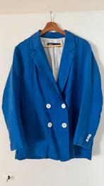 Zara oversized linen blazer, Maat 38/40 (M), Blauw, Zara, Ophalen of Verzenden