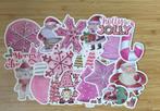 Winter kerst roze stickers, Hobby en Vrije tijd, Stickers en Plaatjes, Nieuw, Ophalen of Verzenden, Meerdere stickers