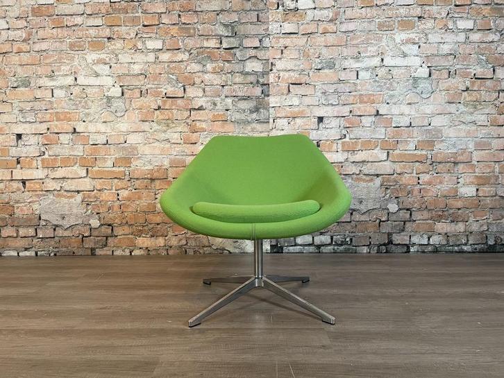 Allermuir Open A640 groen bij TheReSales, Huis en Inrichting, Fauteuils, Zo goed als nieuw, Metaal, Stof, 50 tot 75 cm, 75 tot 100 cm