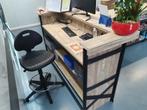 Unieke industriele toonbank van steigerhout met stalen frame, Ophalen, Nieuw