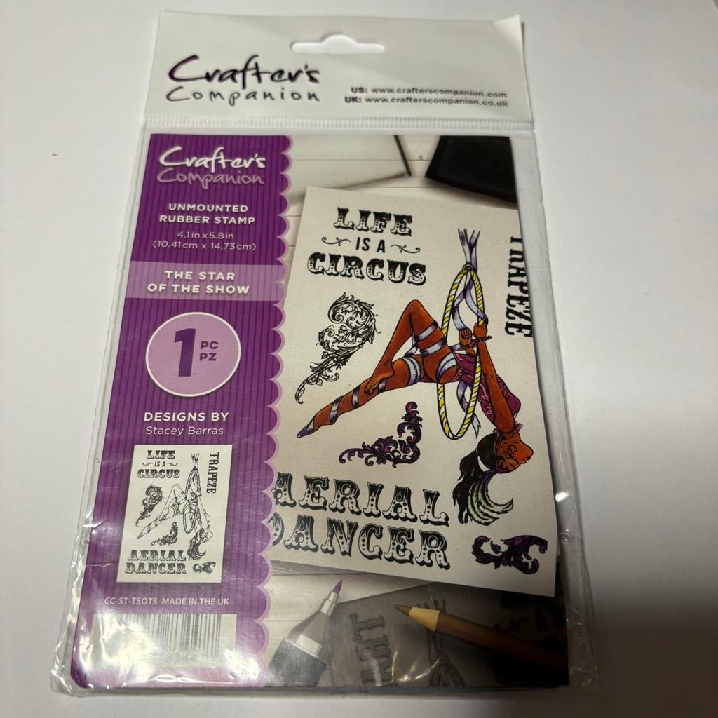 Stempel crafters companion 3 circus, Ophalen of Verzenden, Zo goed als nieuw, Houten stempel