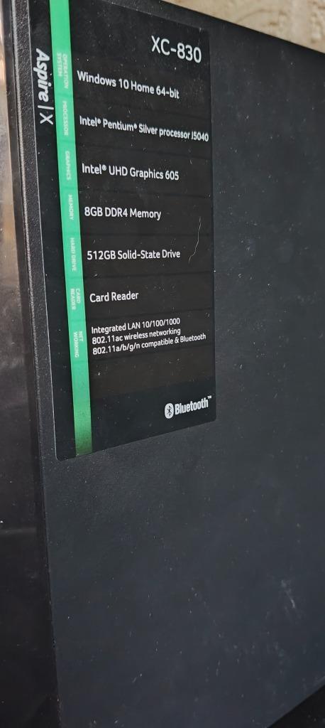 Acer Aspire XC-830, Computers en Software, Desktop Pc's, Gebruikt, 2 tot 3 Ghz, SSD, 8 GB, Ophalen of Verzenden