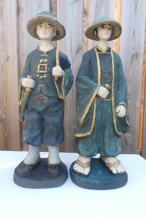 2x Chinese tuinbeelden [1800], Tuin en Terras, Tuinbeelden, Gebruikt, Kunststof, Ophalen