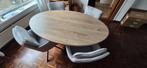 Zgan eethoek met 4 draaistoelen (Afhalen in Budel NB), Ophalen, 100 tot 150 cm, 50 tot 100 cm, Zo goed als nieuw