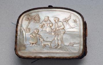 Antiek parelmoer portemonnee 19e eeuw beschikbaar voor biedingen