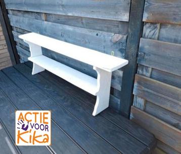 Retro Brocante Keukenrek - Wit Hout beschikbaar voor biedingen