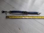 Blauw leren OTAZU armband met 3 steentjes, Ophalen of Verzenden, Blauw, Leer