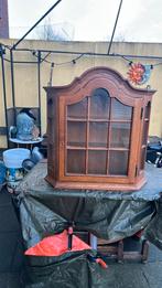 Vitrinekastje/ hangkast vintage eikenhout 64x69x18 cm, Ophalen, Eikenhout, 50 tot 100 cm, Zo goed als nieuw