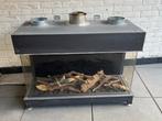 Kal-fire Fairio 90 Gashaard + Rookafvoer, Ophalen, Gebruikt, Inbouwhaard, Gashaard