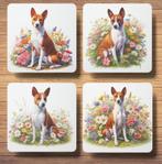 Basenji Bloemen onderzetters met houder, Ophalen of Verzenden, Nieuw, Glas of Kopje