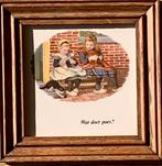 Tegeltje Ot en Sien onder moeders paraplu in lijst, Ophalen of Verzenden