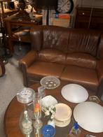 Vintage leren bankstel, Ophalen, Gebruikt, Leer