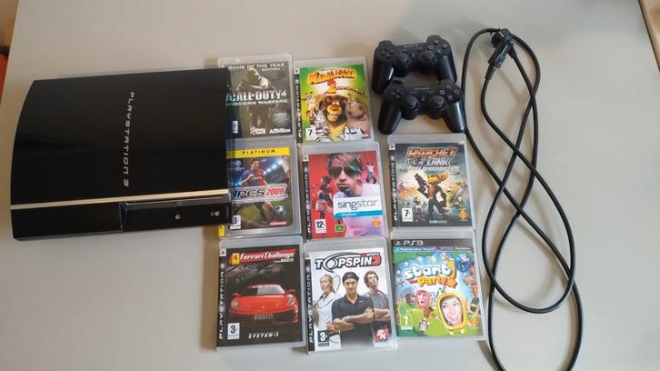 Ps3 fat met kapotte disc drive, Spelcomputers en Games, Spelcomputers | Sony PlayStation 3, Gebruikt, Phat, Met 2 controllers