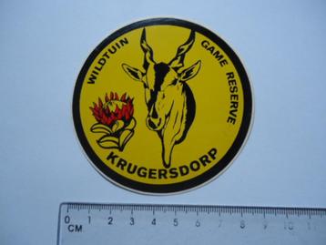 sticker oud Zuid Afrika wildpark paul kruger park wild retro beschikbaar voor biedingen