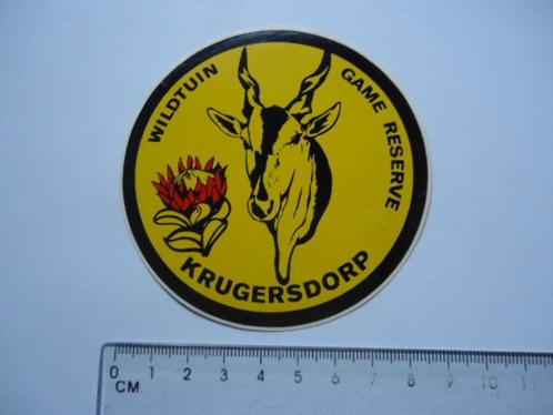sticker oud Zuid Afrika wildpark paul kruger park wild retro, Verzamelen, Stickers, Zo goed als nieuw, Bedrijf of Vereniging, Verzenden