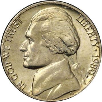 Verenigde Staten 5 cents uit 1980 beschikbaar voor biedingen