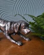 Mooi zilvertin spaniel hond jachthond beeldje., Ophalen of Verzenden